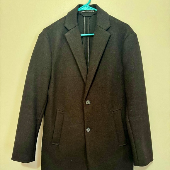 Zara wool blend trench coat size small but fits likes medium stretch - Picture 1 of 6